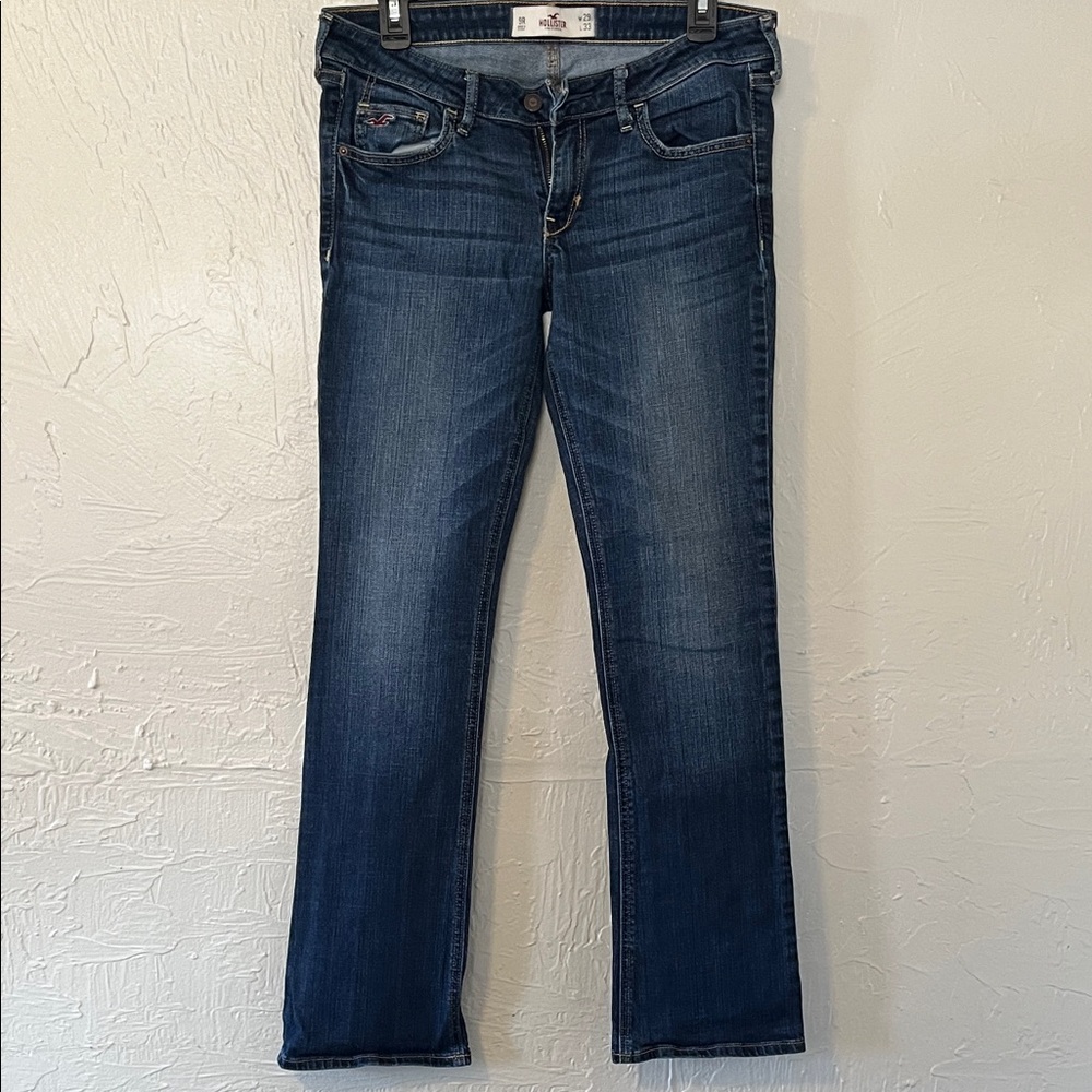 Hollister Women's Dark Blue Bootcut Jeans